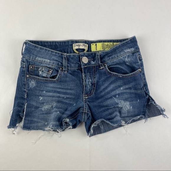 Indigo Rein Pants - Indigo Rein Jean Shorts Womens Size 1 Skinny Distressed Blue Denim